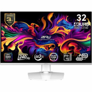 MSI MPG 321URXW QD-OLED 32-inch 3840 x 2160 (UHD) Computer Monitor, 240Hz, Adaptive-Synch, HDMI, DP Port, VESA Mountable, Tilt, Speaker, 0.03ms, White