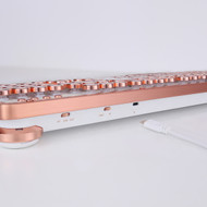 Azio Retro Classic Bluetooth Posh - Luxury Vintage Backlit Mechanical Keyboard, White/Copper (MK-RETRO-L-BT-02-US)