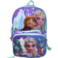 Disney Frozen Elsa and Anna Backpack with Insulated Detachable Lunch Bag 2pc Set